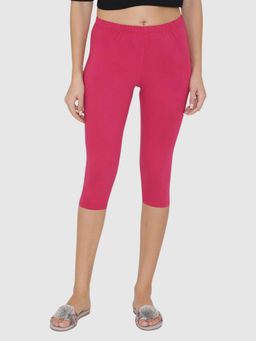 Bonjour - Women's Comfy Classy Capri Leggings - Fuchsia