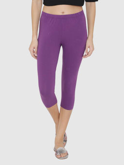 Bonjour - Women's Comfy Classy Capri Leggings - Imperial Purple