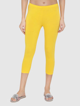 Bonjour - Women's Comfy Classy Capri Leggings - Sun Flower