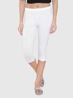Bonjour - Women's Comfy Classy Capri Leggings - White
