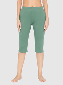 Bonjour - Women's Plain Knitted Capri - Green