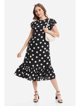 Virgio - Viscose Flutter Sleeve Midi Dress for Women