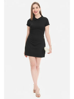 Virgio - Cotton Satin Collared Mini Dress for Women