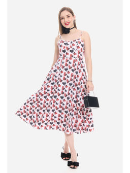 Virgio - Cotton Sweetheart Lace Midi Dress for Women