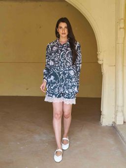 Sage Saga - Olivia Shirt with Shorts Navy Blue (Set of 2)