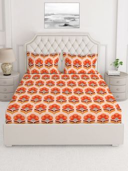 Layers - Tuscany 104 TC King Bedsheet - Orange (King)
