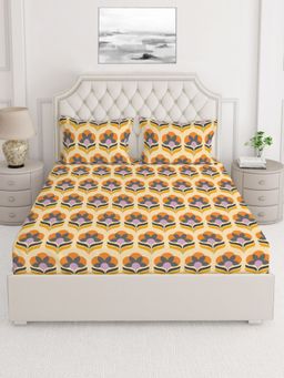 Layers - Tuscany 104 TC Double Bedsheet - MultiColor (Queen)