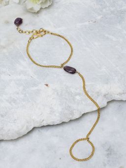 Dugran By Dugristyle - Natural Stone Purple Bhabhi Bhatiji Rakhi With Roli And Chawal