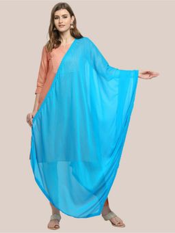 Dupatta Bazaar - Womens Turquoise Blue Chiffon Dupatta