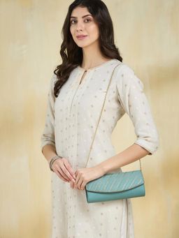 Fabindia - Turquoise Silk Blend Sling Bag