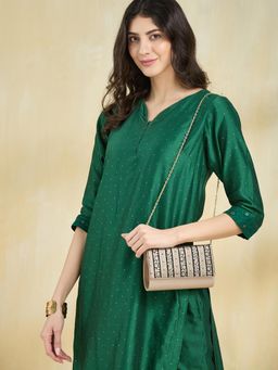 Fabindia - Beige Silk Blend Sling Bag