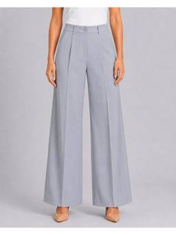 Powersutra - Women Grey Mid-Rise Formal Trouser