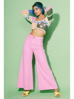 FREAKINS - Pink Flare Jeans