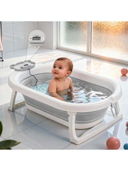 BAYBEE - Kids Grey Solid/Plain Bath Tub (0-5 Years)