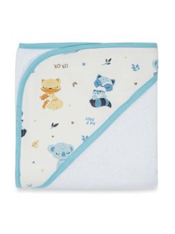 TIDY SLEEP - Kids Blue Printed Terry Bath Towel (0-6 Months)