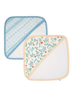 TIDY SLEEP - Kids Multi-Color Printed Face Towel (Pack Of 2) (0-6 Months)