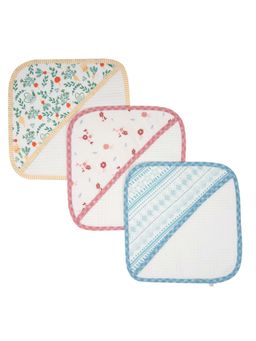 TIDY SLEEP - Kids Multi-Color Printed Face Towel (Pack Of 3) (0-6 Months)