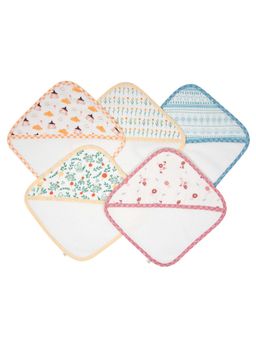 TIDY SLEEP - Kids Multi-Color Printed Face Towel (Pack Of 5) (0-6 Months)