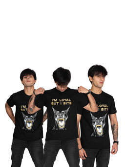 LUMIERES - Black Loyalty Round Neck T-Shirt
