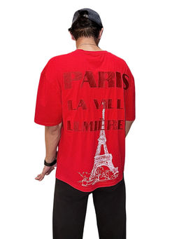 LUMIERES - Red Paris Round Neck T-Shirt