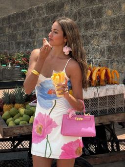 Outzidr - White Floral Print Slip Vacay Dress