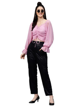 AAREIN - Black Women Regular Fit Solid Trousers