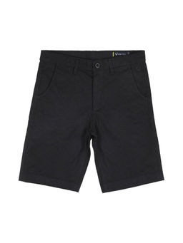 Allen Solly Junior - Boys Black Regular Fit Solid Shorts