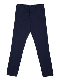 Allen Solly Junior - Boys Navy Slim Fit Solid Trousers