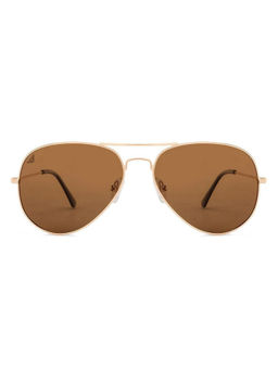 Vincent Chase - by Lenskart Gold Brown Small Aviator Sunglasses - VC 5158/P