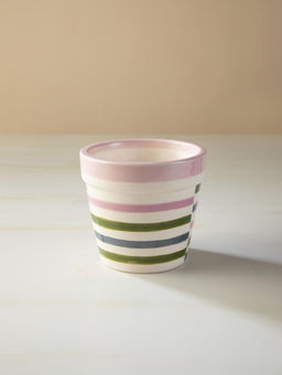 Freedom Tree - Gyamati Stripes Mauve Ceramic Herb Planter Set Of 2