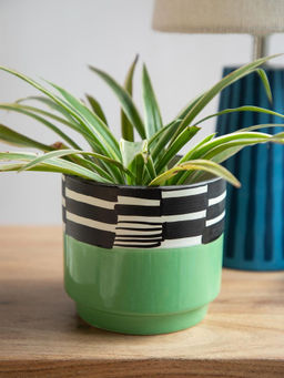 Freedom Tree - Salaka Ceramic Herb Planter Green Set Of 2