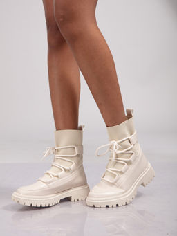 Twenty Dresses by Nykaa Fashion - Off White One With Life Boots