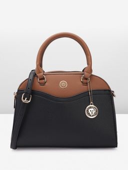 Anne Klein - Women Dome Black Colorblock Satchel Bag