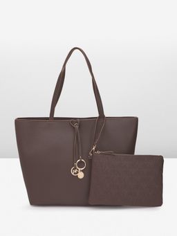 Anne Klein - Women Brown Solid Tote Bag (Set of 2)