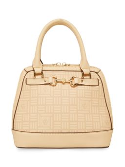 Anne Klein - Women Tile Lion Logo Saffiano Brown Textured Satchel Bag