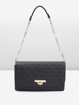 Anne Klein - Women Embossed Black Textured Handbag