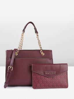 Anne Klein - Women Burgundy Solid Handbag