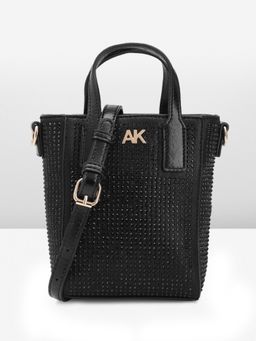 Anne Klein - Women Crystalized Black Embellished Tote Bag