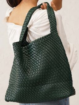 Carry City - Women Sobo Hobo Green Textured Tote Bag