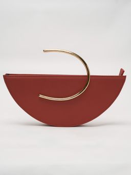 TANN TRIM - Women Arch Red Solid Handbag