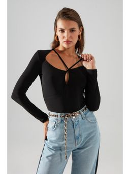 Trendyol - Womens Black Solid Bodysuit