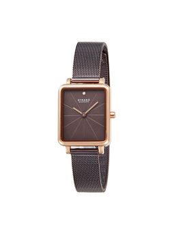 Strand by Obaku - Sonar Walnut Quartz Crystal Square Dial Women Watch - S748LXVNMN