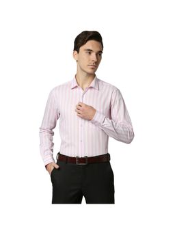 Park Avenue - Medium Red Striped Formal Shirt