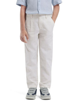 RARE ONES - Boys White Polyester Blend Regular Fit Trouser - Rare Ones By Rare Rabbit