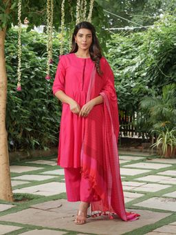 JITI - Pink Gulabi Dhoop Kurta with Palazzo and Dupatta