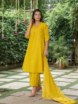 JITI - Yellow Surmai Subah Kurta with Pant