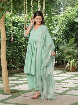 JITI - Green Neer Kurta with Palazzo and Dupatta