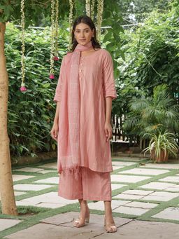 JITI - Pink Suhani Kurta with Palazzo and Dupatta