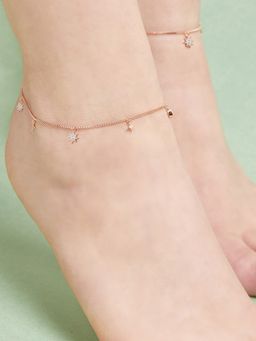 Zavya - Enchanting Star 925 Silver Anklets Rose Gold Plating
