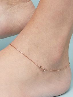 Zavya - Minimal Snake 925 Silver Anklet Rose Gold Plating